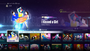 I Kissed a Girl (On-Stage Mode) on the Just Dance 2016 menu