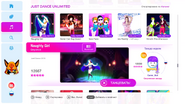 Naughty Girl on the Just Dance 2019 menu