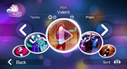 Valenti on the Just Dance Wii menu (translated version)