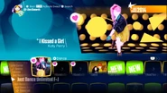 I Kissed a Girl on the Just Dance 2018 menu