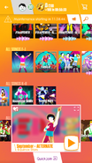 September (Disco Fitness Version) on the Just Dance Now menu (2017 update, phone)