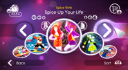 Spice Up Your Life on the Just Dance 2 menu