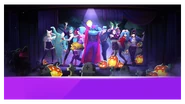 Evelynn, Ahri, and Akali in the Halloween popup in Just Dance Now