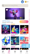 All The Stars on the Just Dance Now menu (phone)