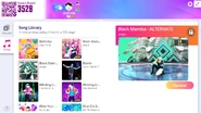 Black Mamba (Alternate Version) on the Just Dance Now menu (computer)