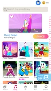 Flying Carpet on the Just Dance Now menu (phone)