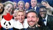 Meme featuring Panda edited on to Ellen Degeneres’ selfie at the 86th Academy Awards