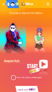 Just Dance Now coach selection screen (2017 update, phone)