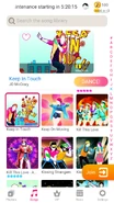 Keep in Touch on the Just Dance Now menu (2020 update, phone)