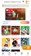 Tribal Dance on the Just Dance Now menu (2020 update, phone)