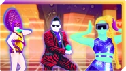 The background on the cover for the "Hall of Fame" playlist in Just Dance Now