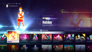 Holiday on the Just Dance 2016 menu