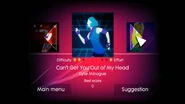 Can’t Get You Out of My Head on the Just Dance menu