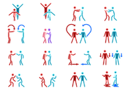 Beta pictograms 3 to 18 (different colors)