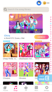 China on the Just Dance Now menu (phone)