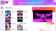 Like I Would on the Just Dance Now menu (2020 update, computer)