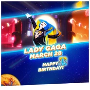 Image posted to Just Dance’s international Twitter account to celebrate Lady Gaga’s birthday[7]