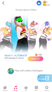 Just Dance Now coach selection screen (2020 update, phone)