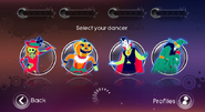 Just Dance 3 coach selection screen (Wii/PS3)