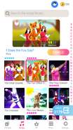 The Fox (What Does The Fox Say?) on the Just Dance Now menu (phone)