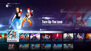 Turn Up The Love on the Just Dance 2016 menu