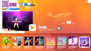 Thumbs on the Just Dance Now menu (2017 update, computer)