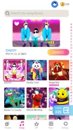 DADDY on the Just Dance Now menu (phone)