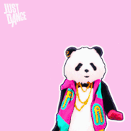 Panda in a reaction gif from the official Just Dance Twitter account