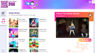 Follow the White Rabbit on the Just Dance Now menu (computer)