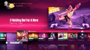 Holding Out for a Hero on the Just Dance 2017 menu