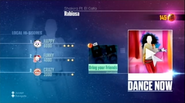 Just Dance 2016 routine selection screen