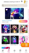 God Is A Woman no menu do Just Dance Now (atualizado, celular)