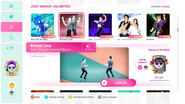 Blurred Lines on the Just Dance 2020 menu