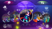 Independent Woman in the Just Dance Wii 2 menu