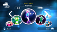 Maniac jdsp menu.png (1.72 MB) Maniac on the Just Dance: Summer Party menu