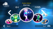 Maniac on the Just Dance: Summer Party menu