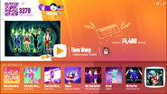 Time Warp on the Just Dance Now menu (updated, computer)