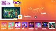 Time Warp on the Just Dance Now menu (2017 update, computer)