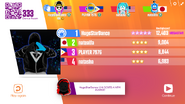 Just Dance Now scoring screen (2017 update)