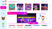 Fire en el menú de Just Dance 2019 (Octava generación)