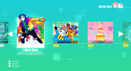 I Don’t Care on the Just Dance 2020 menu (Wii)