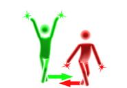 Beta pictogram 2 (the legs are crossed rather than separated)