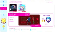 Love Me Again on the Just Dance 2022 menu