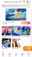 Sweet Little Unforgettable Thing on the Just Dance Now menu (2020 update, phone)