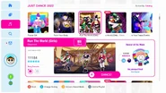 Run the World (Girls) on the Just Dance 2022 menu