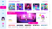 Eye of the Tiger on the Just Dance 2019 menu