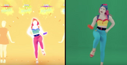 Comparison of the dancer in-game and real life