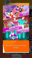 Just Dance Now notification (Classic, along with Barbie Girl and Rockafeller Skank)