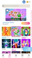 Samba de Janeiro on the Just Dance Now menu (phone)