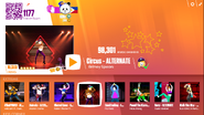 Circus (Extreme Version) on the Just Dance Now menu (2017 update, computer)